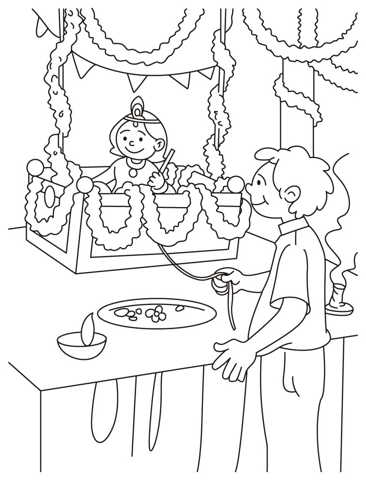Laddu gopal coloring page