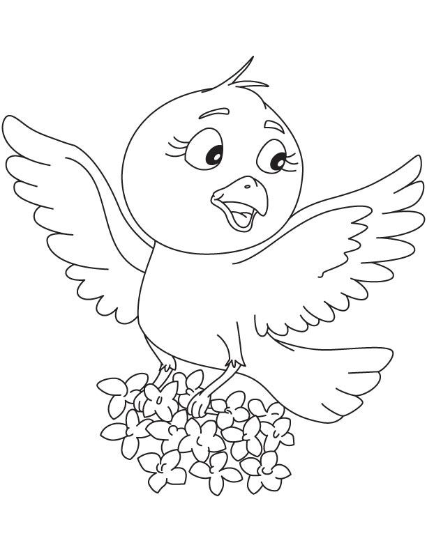 Jasmine bird coloring page