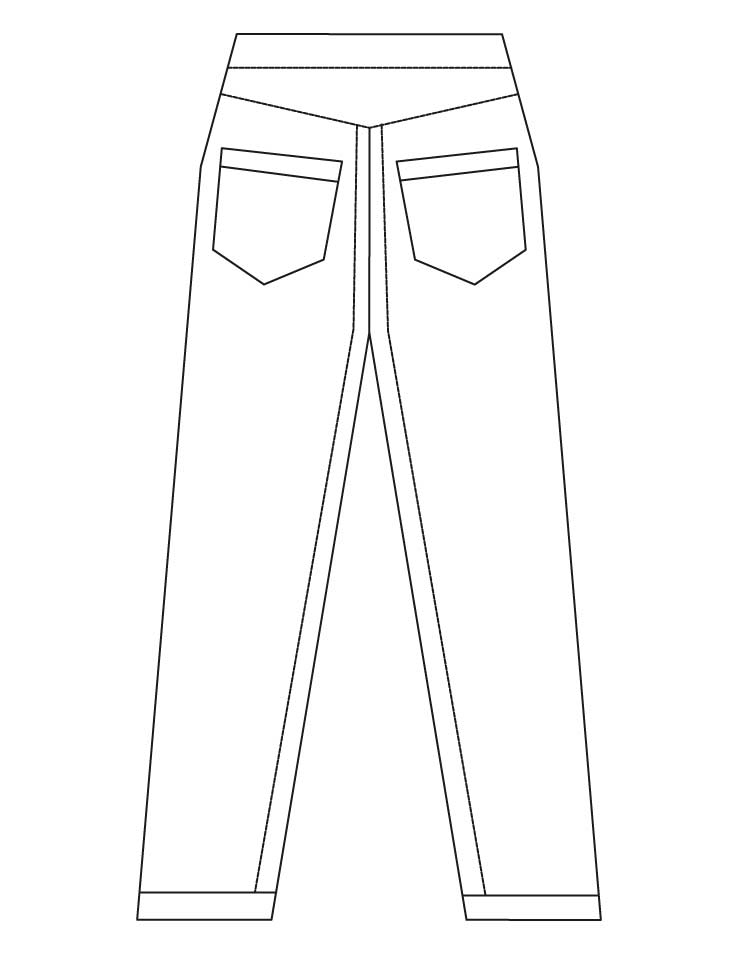 Jeans with two pockets coloring pages