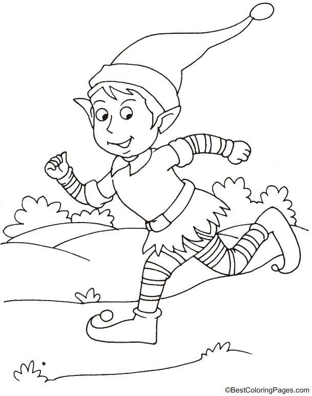 Jingle elf coloring page