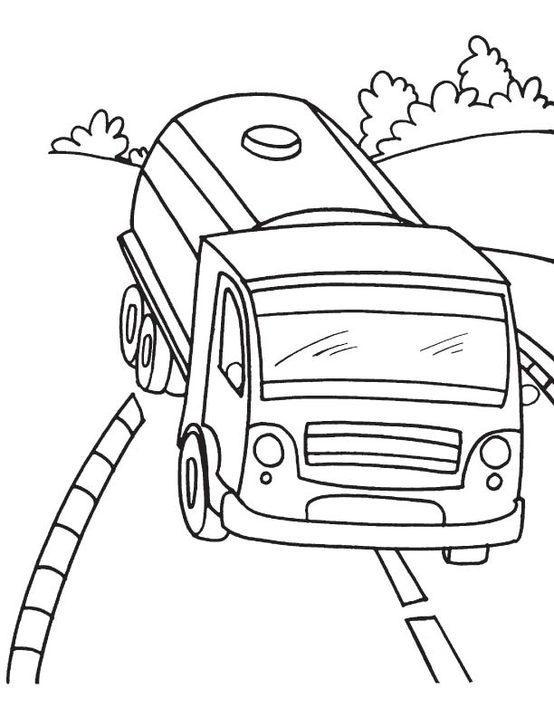 Juice tanker truck coloring page