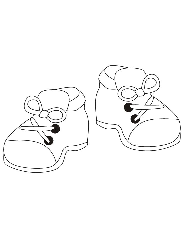 Kids shoes coloring pages
