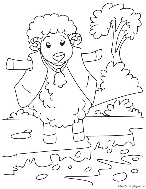 King of woolen coloring page