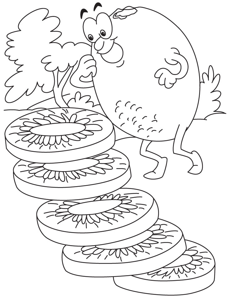 The kiwi fruit coloring pages