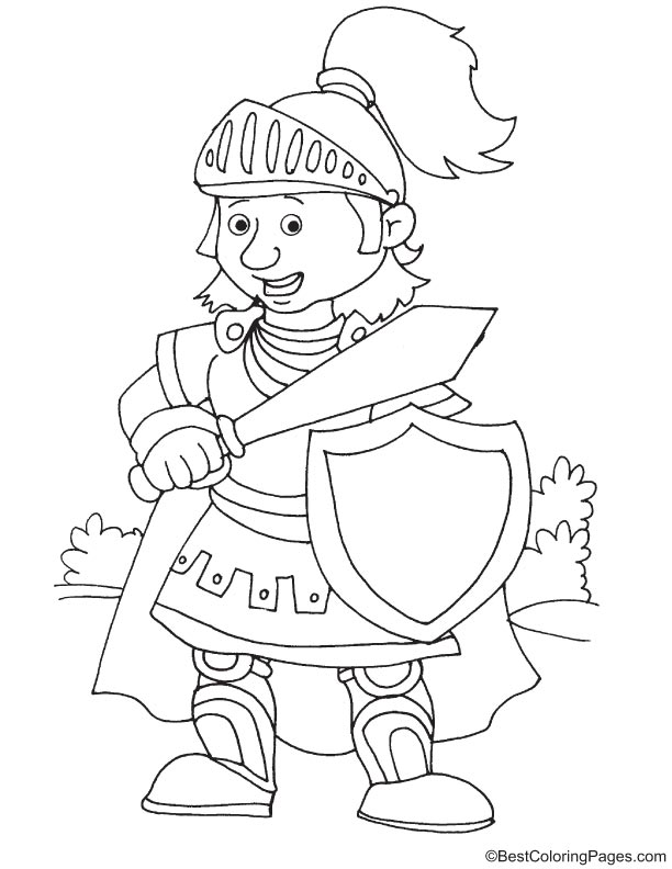 Printable knight coloring page