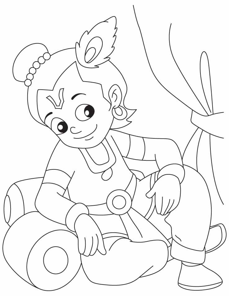 KrishnaThis is time to rest coloring pages
