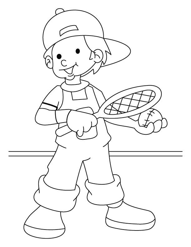 Lawn tennis player coloring page