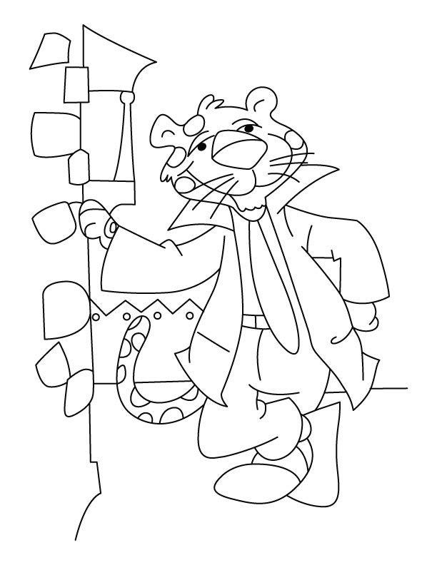 Leopard a salesman coloring pages