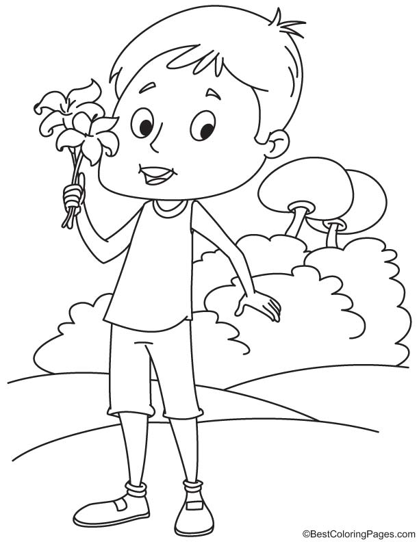 Lily in hand coloring page