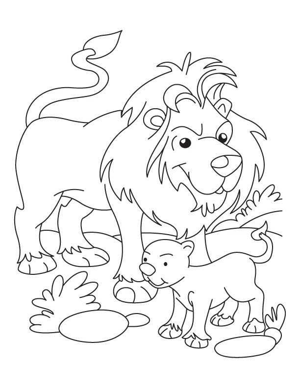 Lion and Cub coloring page