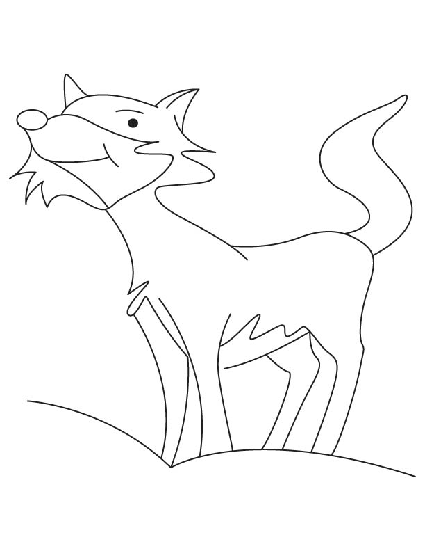 Little fox cub coloring page