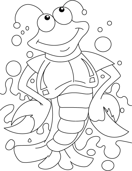 Cheering lobster coloring pages