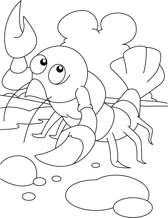 Exercising lobster coloring pages