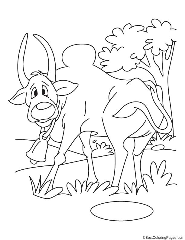 Long horn ox coloring page