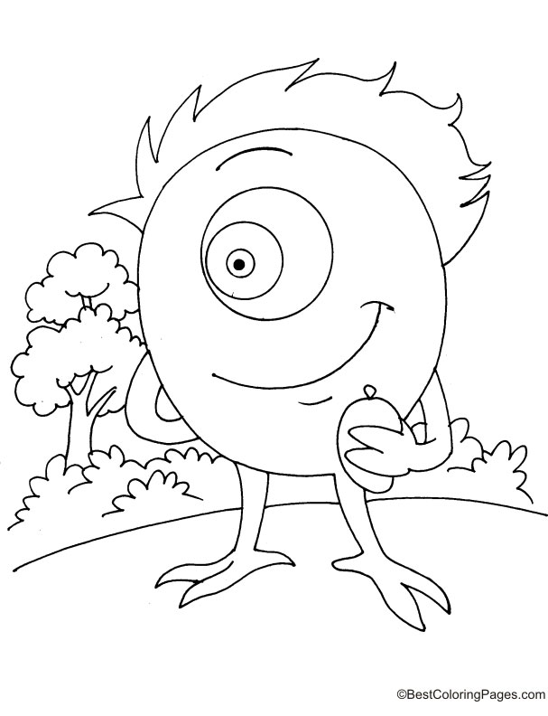 Mango lover monster coloring page