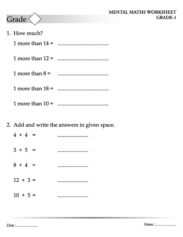 Add and write the answers in given space