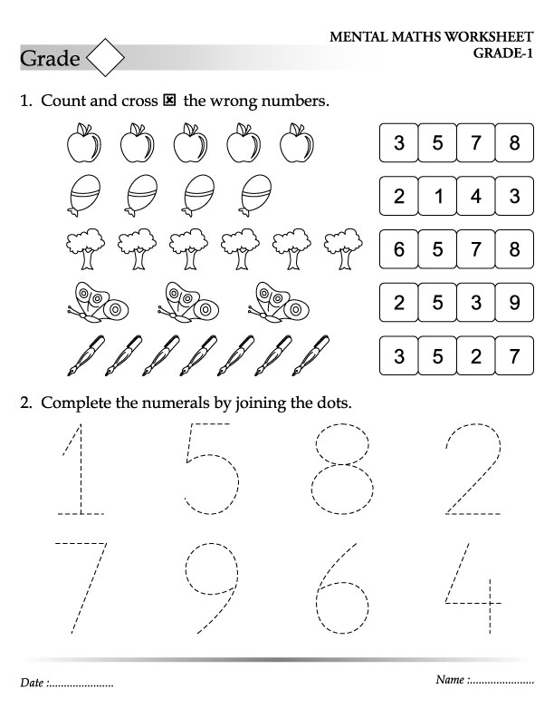Count and cross the wrong numbers