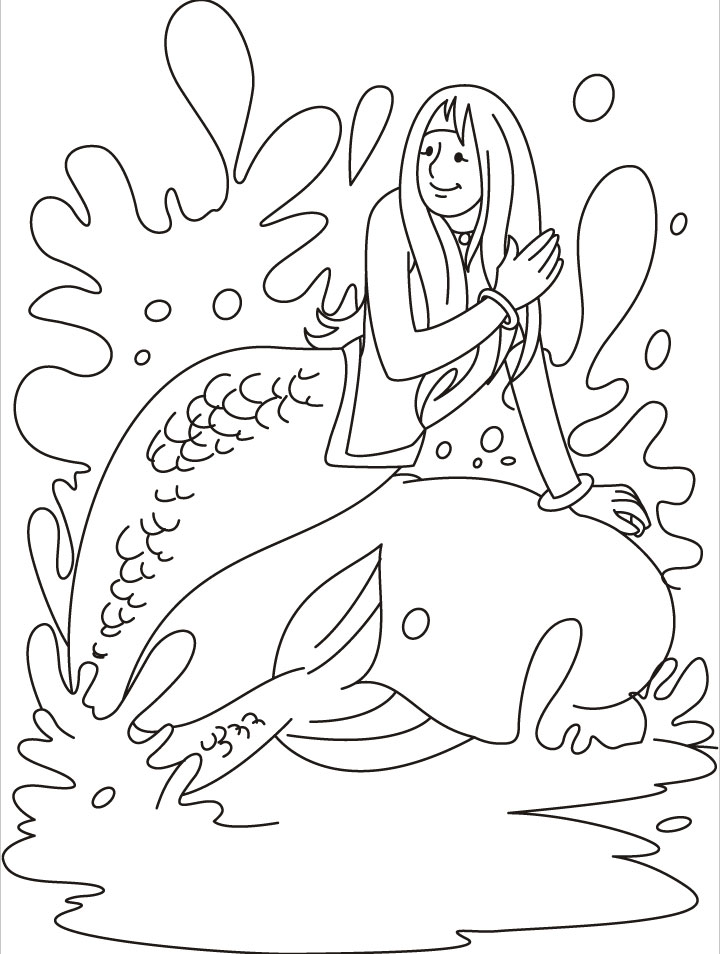 Beautiful mermaid coloring pages