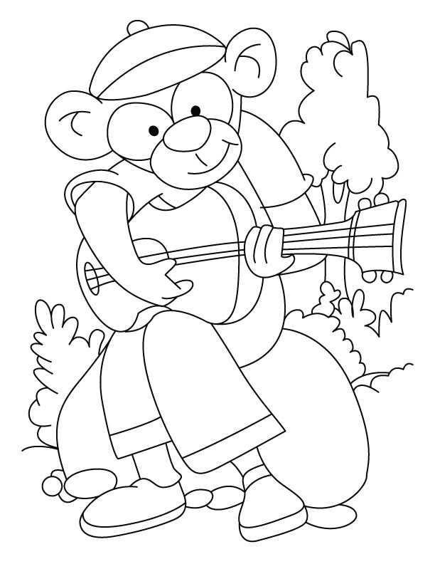 Rockstar monkey coloring pages