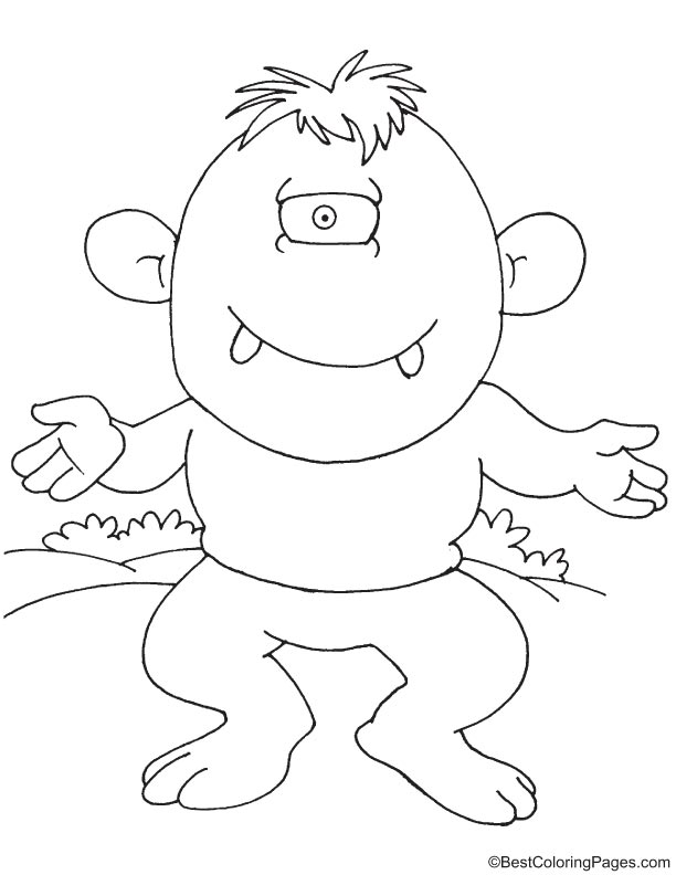 Monster like alien coloring page