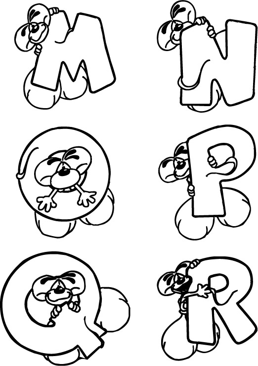 Mouse Alphabet M N O P Q R Coloring Pages