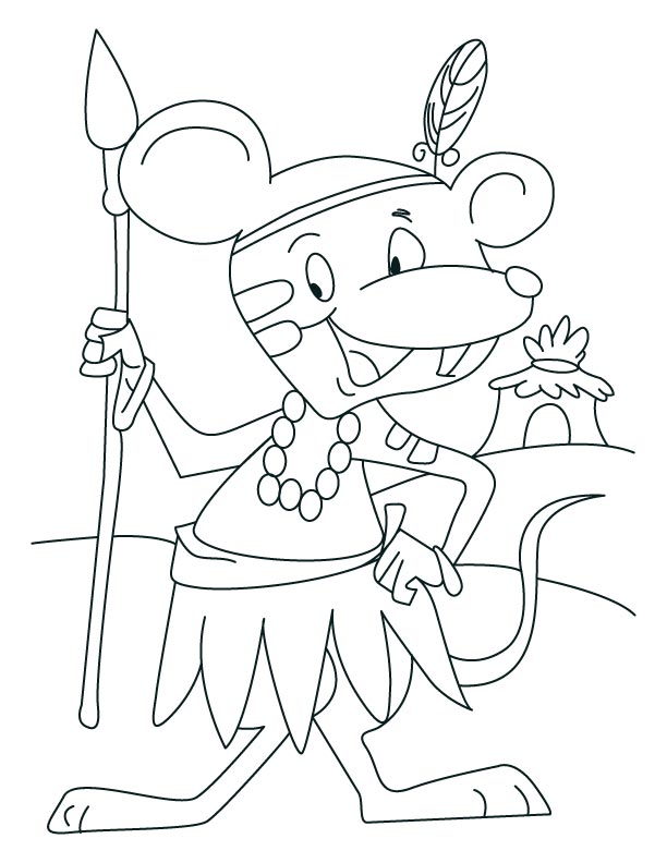 Mouse the tribesman coloring pages