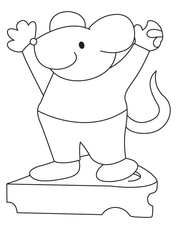 Mouse got a cheese coloring page