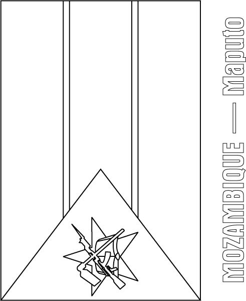 Mozambique Flag Coloring Page