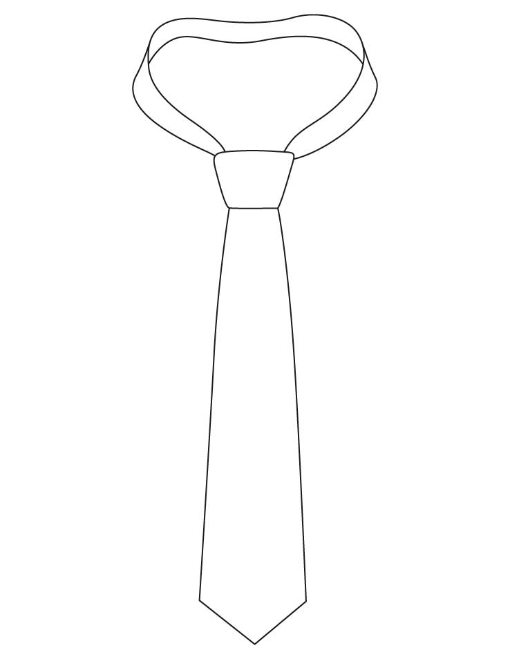 Necktie with knot coloring pages