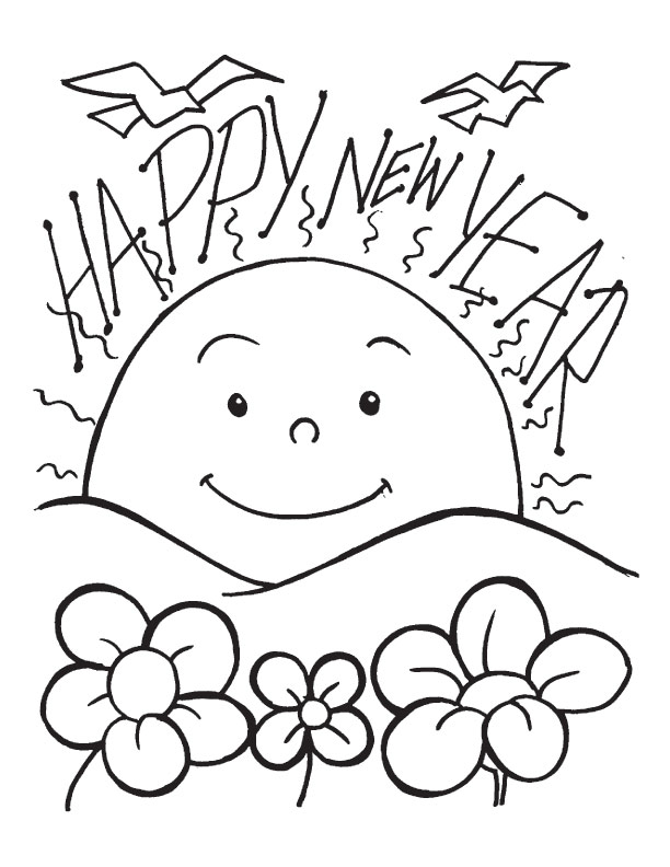 A new dawn on the new year day coloring pages