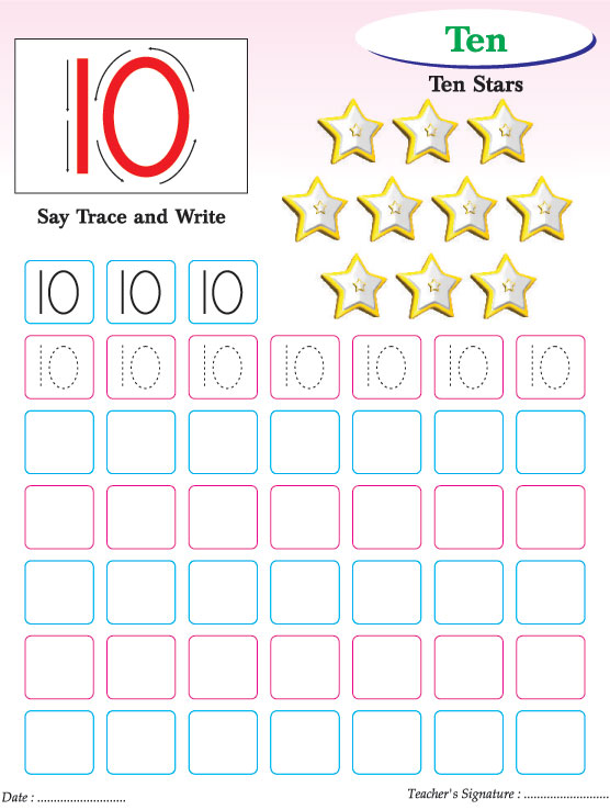 Numbers writing practice worksheet-10