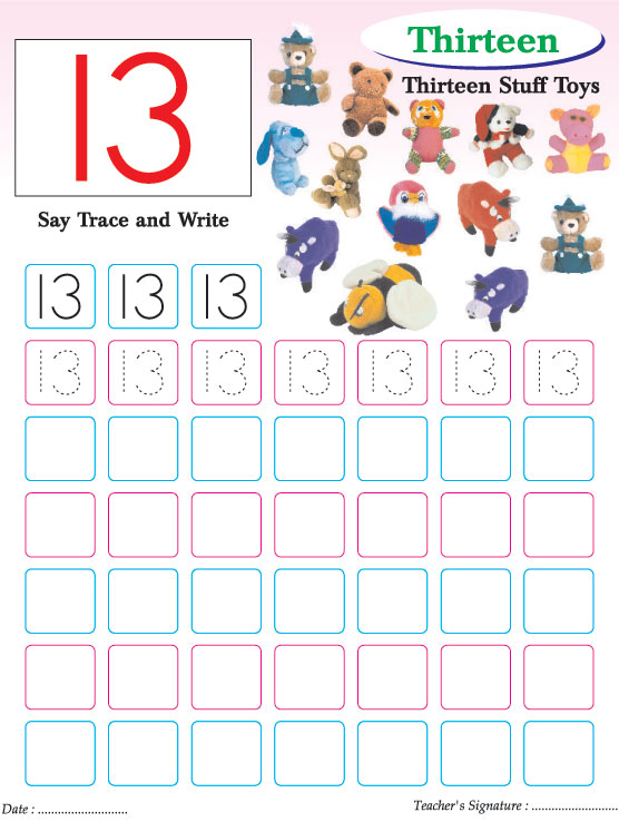 Numbers writing practice worksheet-13