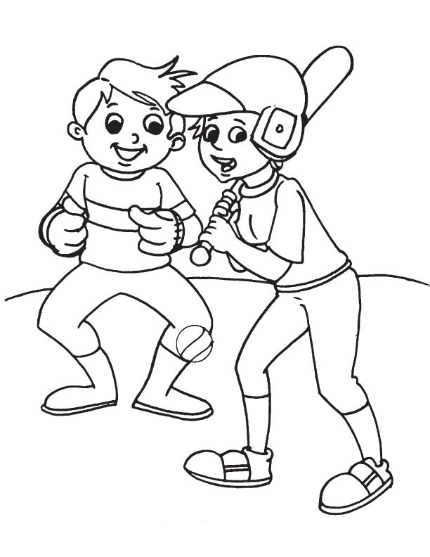 Official baseball practice coloring page