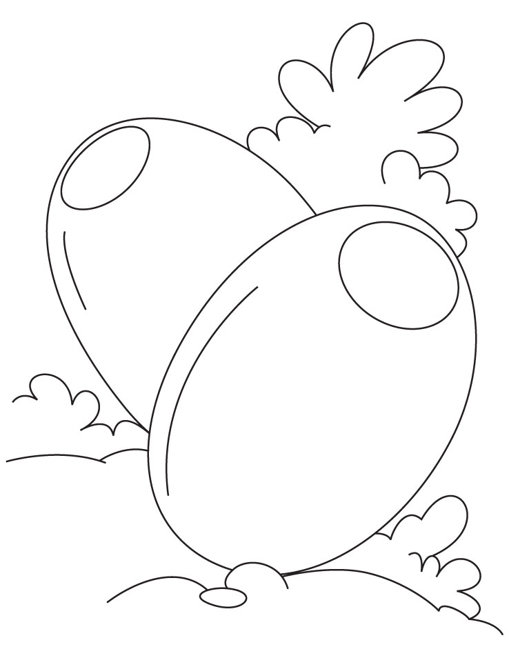 Two egg shaped olive coloring pages