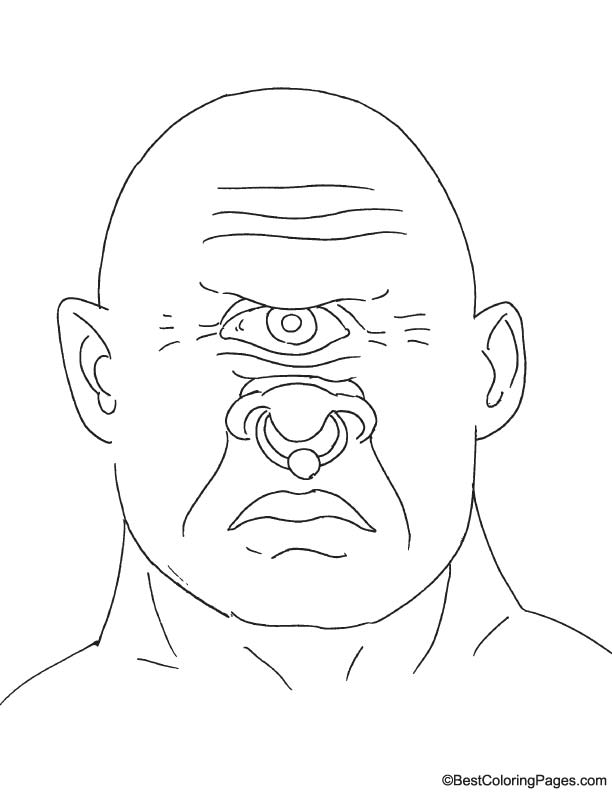 One eyed cyclops coloring page