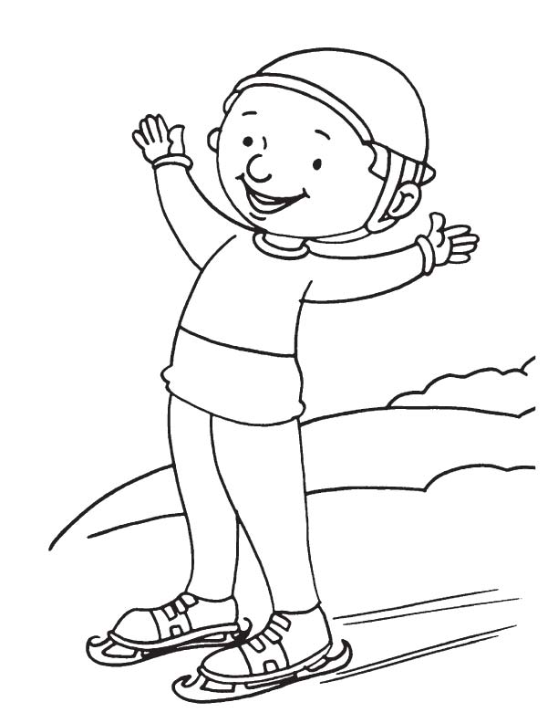 Outdoor ice skating coloring page