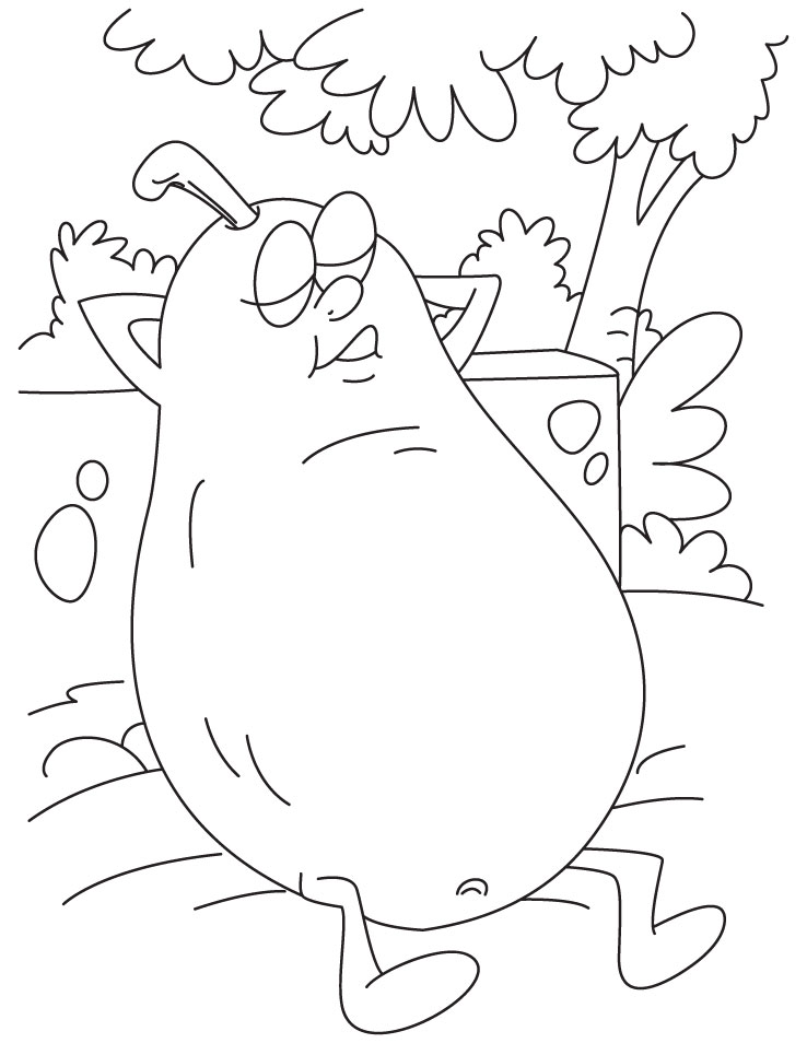 Resting pear coloring pages