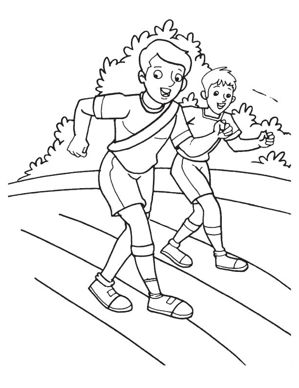 Physically disabled racing coloring page