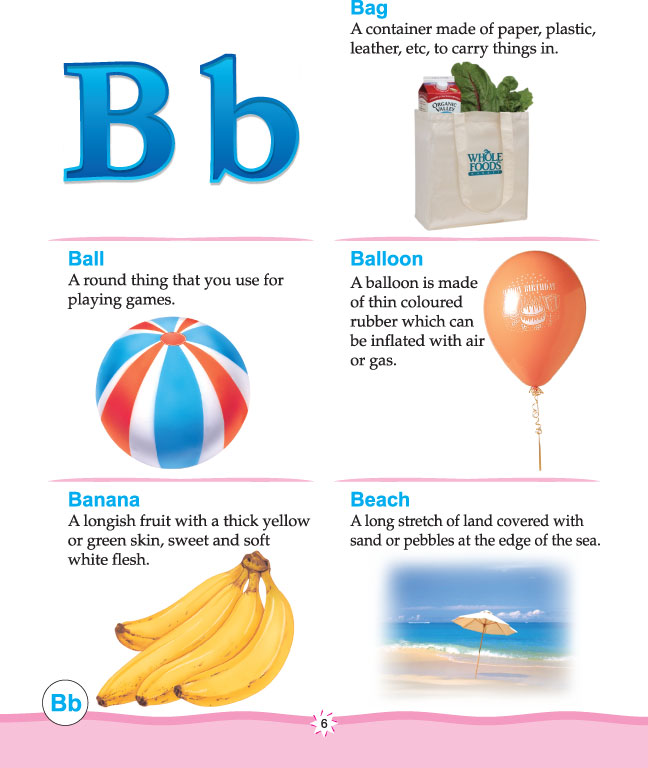 Printable picture dictionary alphabet b