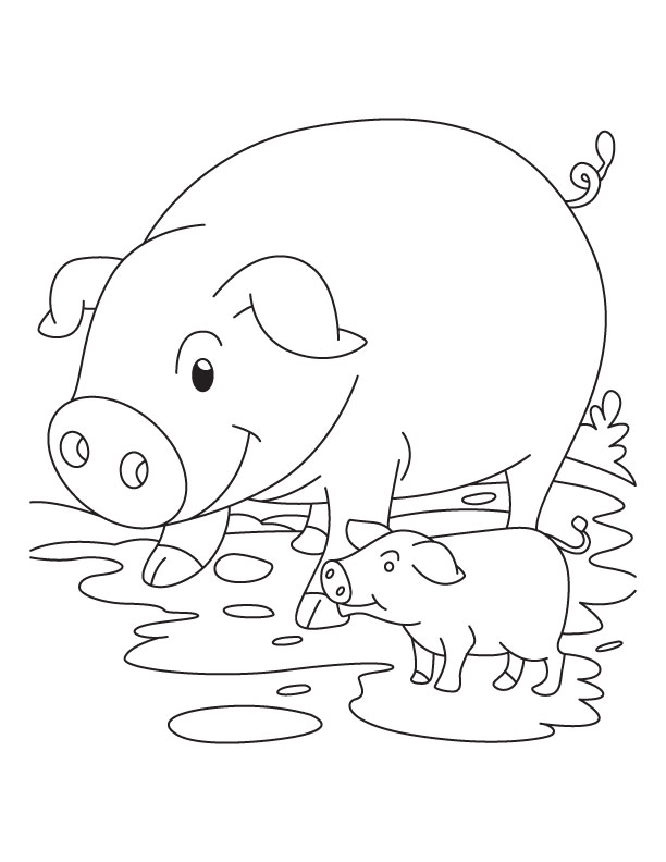Pig and Piglet coloring page