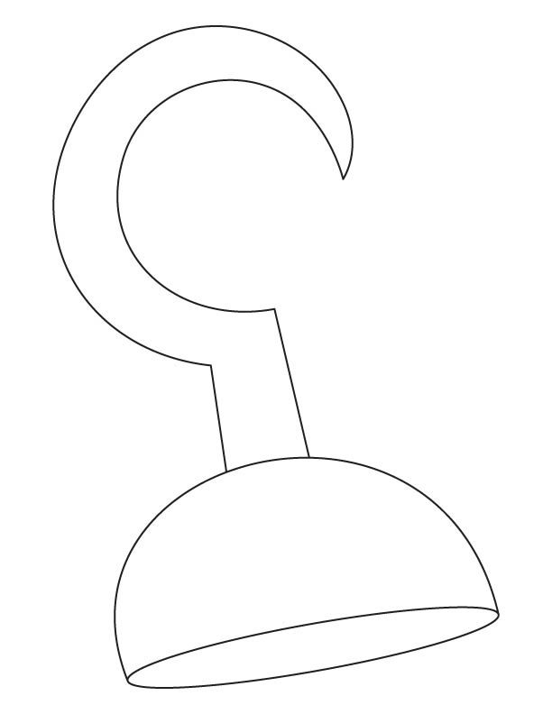 Pirate hook coloring page