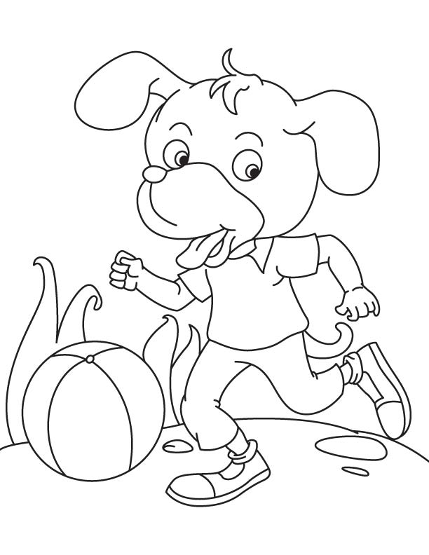 Playing football coloring page