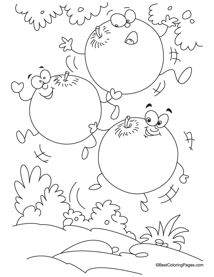Dancing plums coloring page