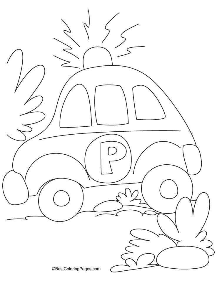 Police petrol car coloring page 1