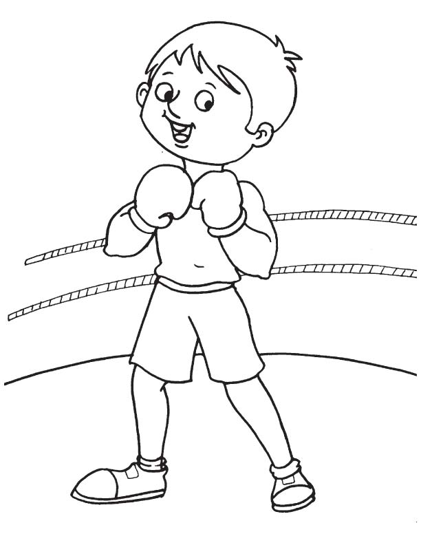Practice in boxing ring coloring page