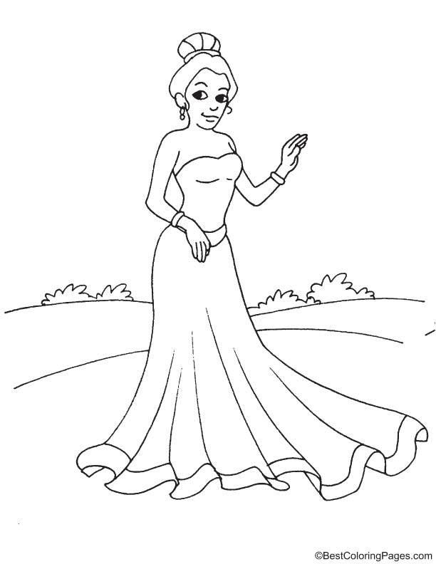 Princess coloring page 4