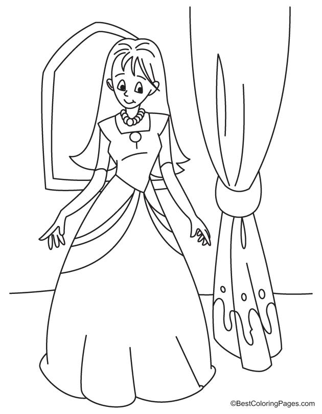 Princess thought coloring page