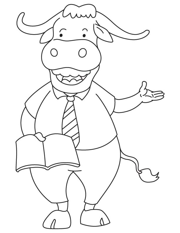 Professor bull coloring page