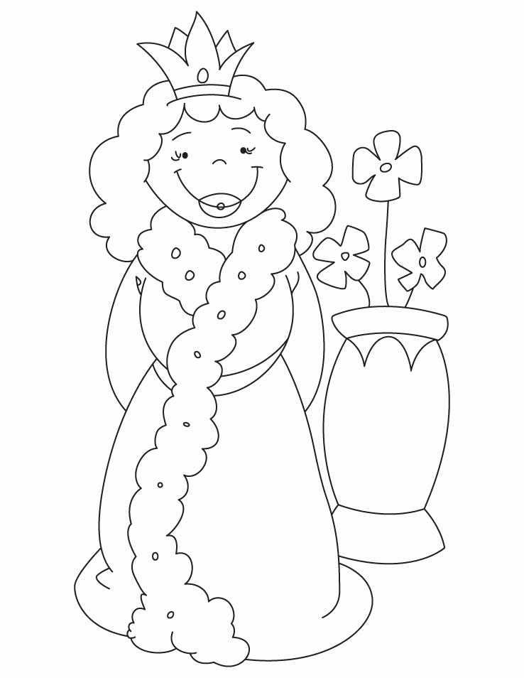 queen and vase coloring pages