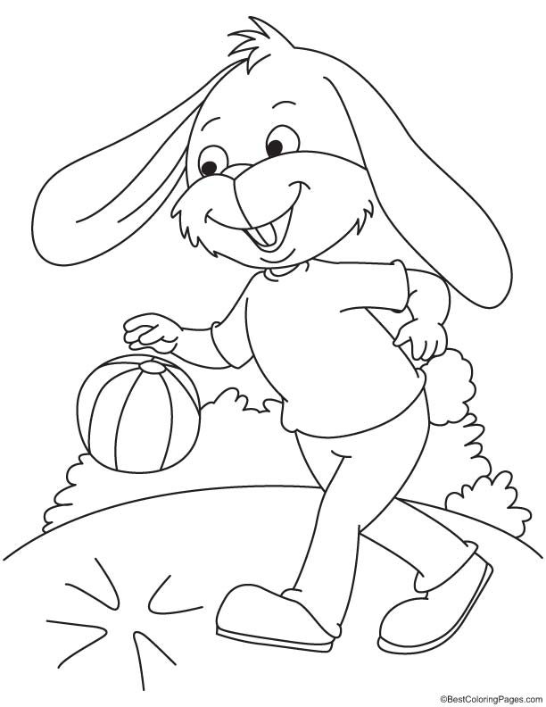 Rabbit with big ears coloring page